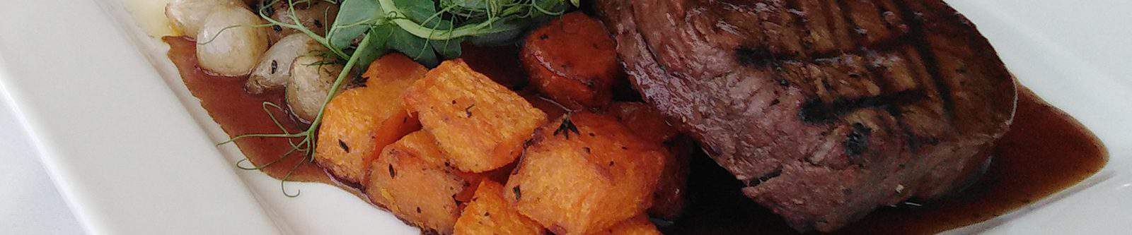 fillet steak and vegetables